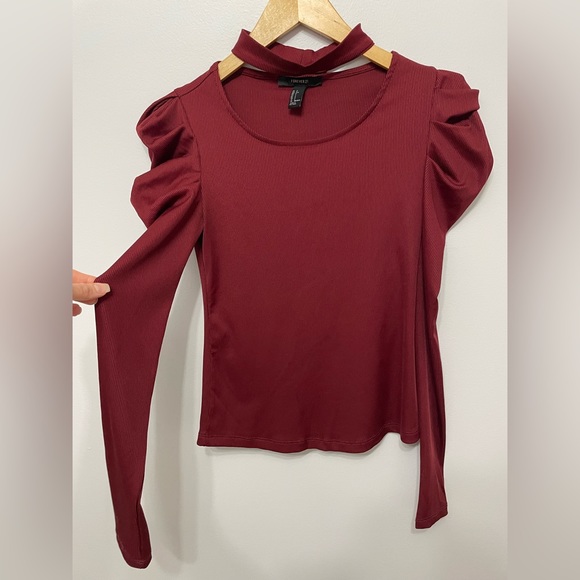 Forever 21 Sultry Red Long Sleeve Top - Picture 2 of 4